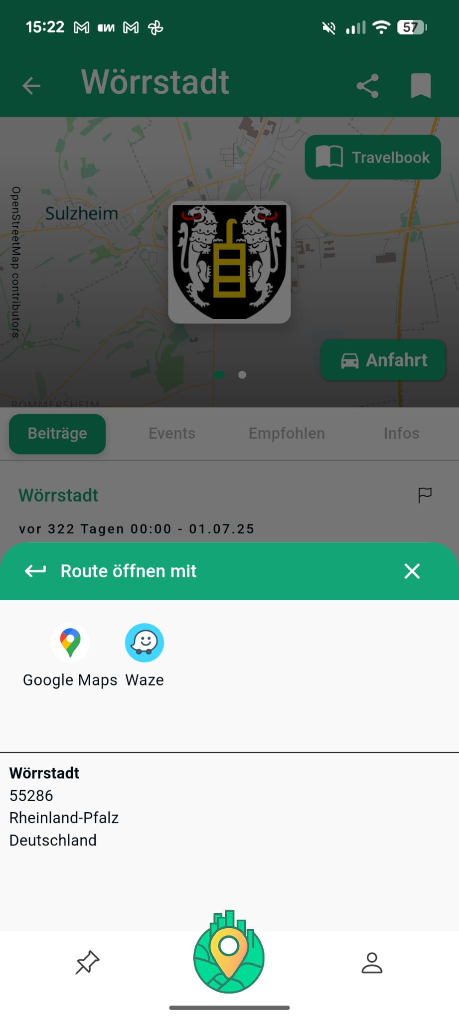 Route öffnen